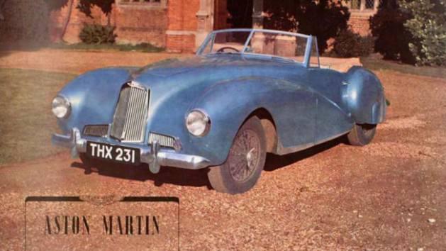 Şu an "hurda" halinde olan Aston Martin 1949'da satışı sunulurken bu reklam afişi kullanılmıştı.