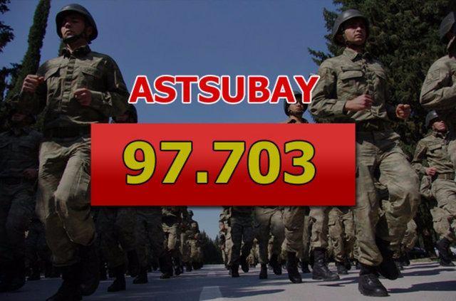 <p>Astsubay sayısı Şubat ayında 97 bin 975'ti.</p>
<p> </p>