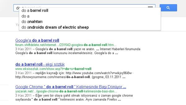 Google'a ''do a barrel roll'' yazdığınızda ne olduğunu biliyor musunuz?