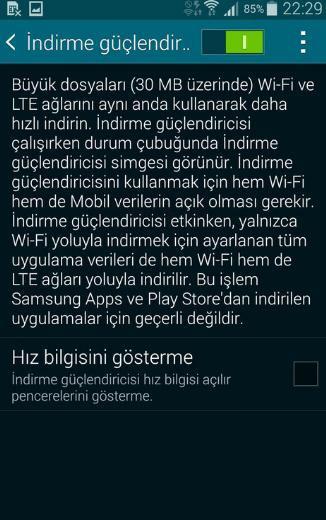 <p><strong>İndirme güçlendiricisi: Hızlı indirin</strong><br />Kablosuz ağınızla mobil ağınızın hızını bir arada kullanarak acilen edinmeniz gereken bir dosyayı çabucak indirebilirsiniz. Ayarlar > Ağ bağlantıları altından ilgili ayarı etkinleştirmeniz yeterli.</p>