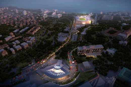 İnönü Stadı ve Kongre Salonu... Taksim Kümesi, iki spor tesisinden (İnönü Stadyumu ve Harbiye Açık Hava Tiyatrosu) oluşuyor. Taksim bölgesi çok sayıda 5 yıldızlı otele ev sahipliği yapıyor. Oyunlar Ailesi otellerinin birçoğu da, Boğaz ve Marmara Denizi'ni gören harika manzaralarıyla bu kümede yer alacak.