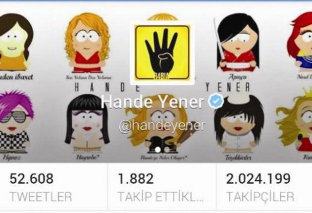 <p><span>Gezi Parkı eylemlerine slogan atarak destek veren Hande Yener'in Mısır'a da desteği dikkatlerden kaçmadı...</span></p>