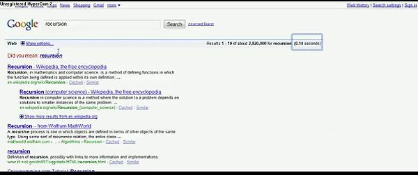 Recursion: "Kendini sonsuz olarak tekrar etme" anlamındaki bu sözcüğü arattığınızda, Google size aynı aramayı yapmanızı öneriyor.