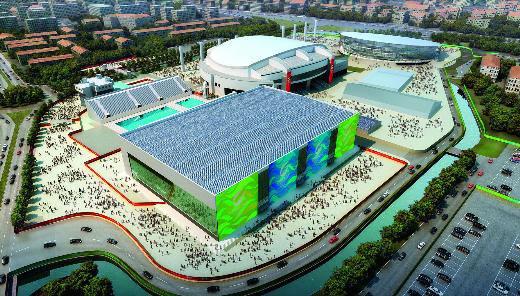 Ataköy Arena... Tarihi Yarımada Kümesi'ne sahil şeridindeki bir parkla bağlanan Ataköy Kümesi, ilgi çekici bir sahil bölgesinde yer almakta olup, Ataköy Tesis Alanı (üç tesis - Sinan Erdem Spor Salonu, Ataköy Atletizm Arena ve Olimpik Veledrom) ve Ataköy Marina'dan oluşuyor.