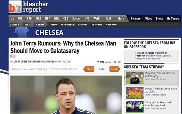 <p>ABD'nin ünlü spor sitesi Bleacher Report, Chelsea'den sezon sonu ayrılması beklenen John Terry'nin neden Galatasaray'ı seçmesi gerektiğiyle ilgili bir dosya hazırladı. Yayınladığı haberde Terry için en doğru seçimin sarı kırmızılı ekip olacağını dile getiren BR, İngiliz stoperin Türkiye'de Galatasaray formasıyla başarılı olacağını iddia etti. İşte Bleacher Report'un "John Terry neden Galatasaray'ı seçmeli" başlıklı özel dosyası...</p>