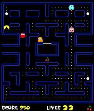 Pacman  Pacman, klasik oyunların vazgeçilmezlerinden biri. Tehlikelere yakalanmadan tüm incileri toplamanız gerekiyor.