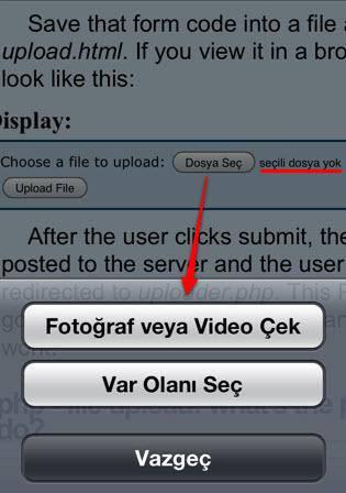 Safari'de Fotoğraf Upload Önceki sürümlerde Safari'de dosya seç özelliği pasif olarak görünüyor ve seçilemiyordu. Yeni işletim sistemiyle birlikte kullanıcılar artık internete görsel ekleyebilecek.