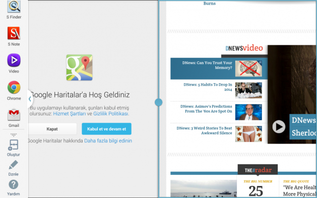 <p>Çoklu ekranda gelen yeni bir özellik, çok sık kullandığınız uygulamaları bir arada açmanızı sağlıyor. Örneğin e-posta ve tarayıcıyı gruplayarak, dikey uygulama çubuğuna yerleştiriyor ve istediğiniz zaman aynı anda kullanabiliyorsunuz. Yanlışlıkla kapatılan ekranlar veya sırayla uygulama açma derdinden de böylece kurtulmuş oluyorsunuz. Gruplama için yapmanız gereken, dikey çubuğun en altındaki üçgen ikonuna basmak ve oradaki seçeneklerden 'Oluştur' seçeneğini tıklamak.</p>