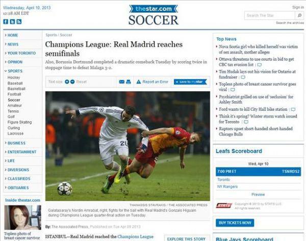 <h1>A BOLA (PORTEKİZ)</h1>
<div class="galeri_kattext">
<p><span class="bold_14_black">Real Madrid, Galatasaray’a kaybetti ama yarı finale kaldı. Kısa süre şok yaşayan Real, 3-2’lik sonuca rağmen ilk maçtaki avantajıyla bileti kaptı.</span></p>
</div>