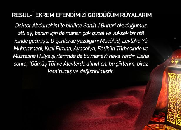 <p>Asrın alimlerinden Ali Ulvi Kurucu'nun M. Ertuğrul Düzdağ'a Medine-i Münevvere'de geçen 50 yılını anlattığı Hatıralar'ında Peygamber Efendimizi gördüğü dört ayrı rüyasını da aktarıyor. İşte Peygamber aşığı Kurucu'nun rüyaları:</p>