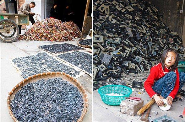 <p>Guiyu kasabası tam anlamıyla bir yaşam alanından çok, bir elektronik eşya mezarlığı gibi...</p>