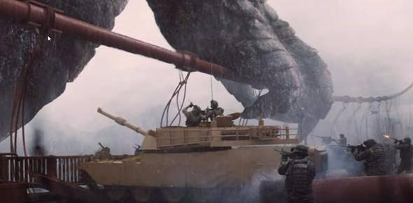 <p>Tank dev Godzilla'ya karşı duruyor. En azından biz ekranda böyle görüyoruz; ancak gerçek gördüğümüzden çok farklı! Nasıl mı?</p>
<p> </p>