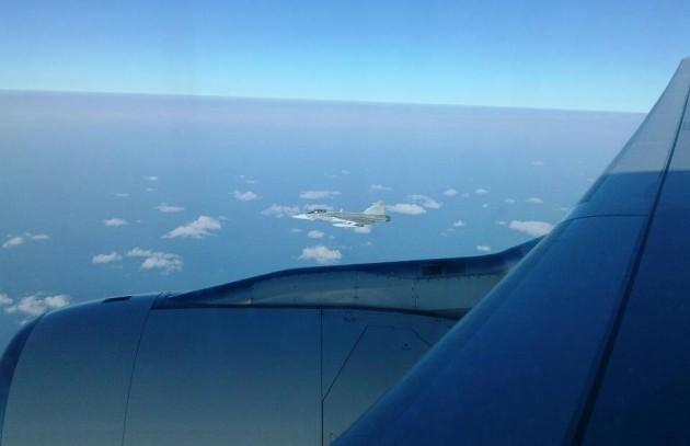 İsveç'e uçan Cumhurbaşkanı Abdullah Gül'e İsveç hava sahasına girdiğinde jetler eşlik etti.