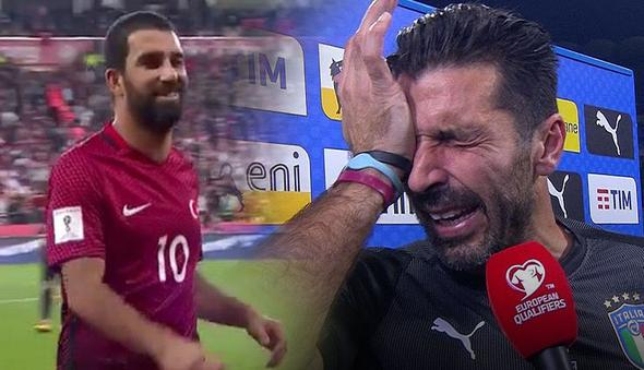 <p>Sosyal medya kullanıcıları Dünya Kupası’na katılma şansını yakalayamayan İtalya Miili takımı kaptanı Gianluigi Buffon’un ağlama görüntüleri ile A Milli futbol takımımızın kaptanı Arda Turan’ın İzlanda maçının ardından gülerek oyundan çıkmasını hatırlatarak Barcelonalı futbolcuya ağır yorumlarda bulundular. İşte sosyal medya üzerinden yapılan yorumlar…</p>
