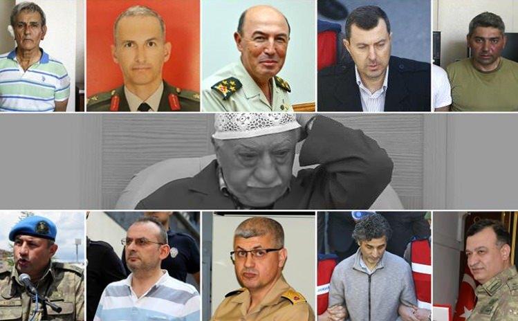 <p>Ankara Cumhuriyet Başsavcılığınca hazırlanan Genelkurmay "çatı iddianamesi", Ankara 17. Ağır Ceza Mahkemesince kabul edildi. FETÖ elebaşı Gülen, bir numaralı şüpheli olarak yer aldığı hakkında, 2 bin 988'er kez ağırlaştırılmış müebbet hapis cezası istenen iddianamede, 15 Temmuz gecesi TSK içerisindeki FETÖ üyelerinin 8 binden fazla askeri personeli görevlendirdiği, 35 uçak, 37 helikopter, 74 tank, 246 zırhlı araç ve 4 bine yakın hafif silah kullanıldığı bildirildi.</p>
<p> </p>