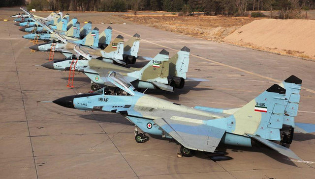 <p>İRAN - 182 SAVAŞ UÇAĞI</p>
<p>47 X F-4D/E/RF-4E </p>
<p>26 X F-5E/Saegheh </p>
<p>17 X F-7 </p>
<p>24 X F-14 </p>
<p>20 X MiG-29 </p>
<p>9 X Mirage F1EQ </p>
<p>23 X Su-24 </p>
<p>7 X Su-22 </p>
<p>9 X Su-25 </p>