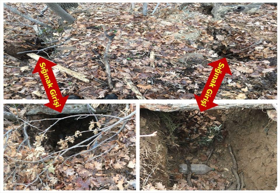 <p>Sığınak, ağaçlık, çalılık ve kayalık alanlar ile toprağa gömülü bidonlarda RPG-7 antitank roketatar mühimmatı, M-16 piyade tüfeği fişeği, 4 av tüfeği fişeği, terörist kıyafeti, 6 patlayıcı düzeneği, 12 kilogramlık 9 tüp, 3 küçük tüp, 40 kilogram amonyum nitrat, 5 kilogram amonyum nitrat ve alüminyum tozu karışımı patlayıcı, birer litre Sulfuric, Nitric ve Hydrochloric asit, 32 pil bloğu, 317 metre elektrik kablosu, 486 konserve kumanya, 85 kilogram şeker, 50 kilogram un, 30 kilogram şehriye, 18 kilogram pirinç, 15 kilogram bulgur, 10 kilogram makarna, 2 sırt çantası, hücum yeleği, 31 çift ayakkabı ve çok miktarda giyim, yaşam ve tıbbi malzeme ele geçirildi.</p>
<p> </p>