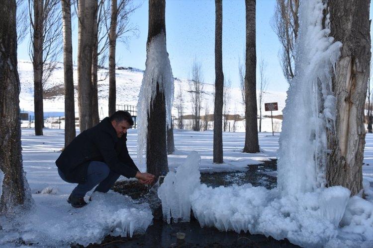 <p>Kars'ta, soğuk hava nedeniyle bazı araçlar donarken, binaların çatılarında buz sarkıtları oluştu.</p>
