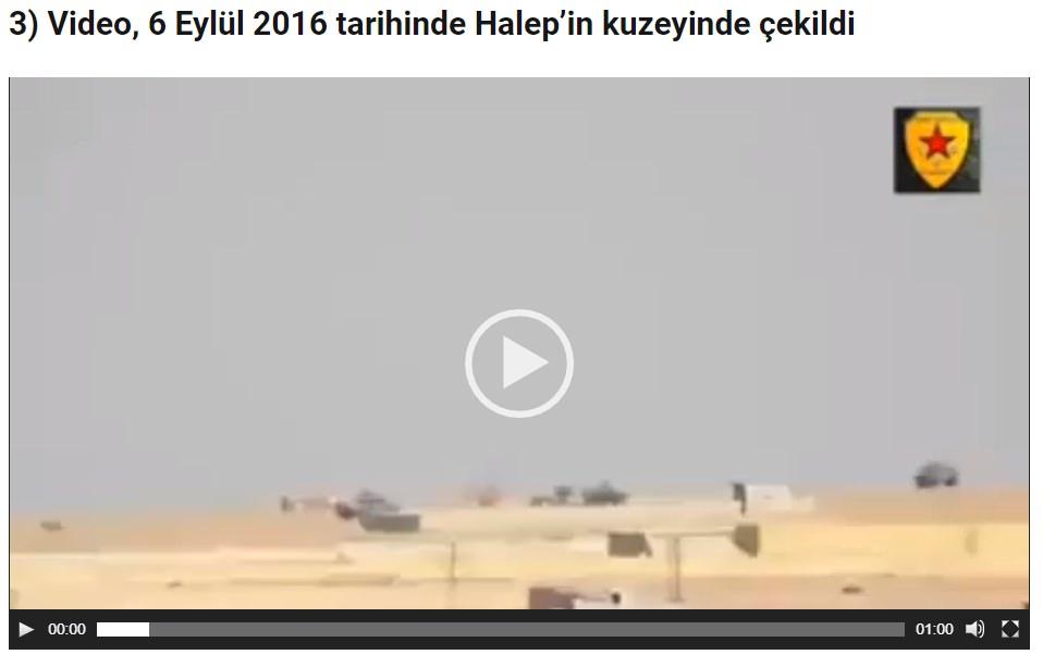 <p>Afrin’de Türkiye’ye ait iki tankın saldırıya uğradığı iddiasıyla paylaşılan video, 6 Eylül 2016 tarihinde Halep’te çekildi. IŞİD tarafından vurulan tankların görüntüleri Amaq News Agency tarafından paylaşıldı ve ardından Türk Silahlı Kuvvetleri’nden konuya ilişkin açıklama yapılmış, 3 askerin şehit olduğu belirtilmişti.</p>
<p> </p>