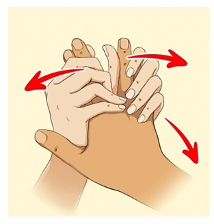 <p>Saldırganın orta parmağı ve işaret parmağını bir elinizle, küçük parmağı ve yüzük parmağını ise diğer elinizle kavrayarak bileğini ters yönde ittirin.</p>
