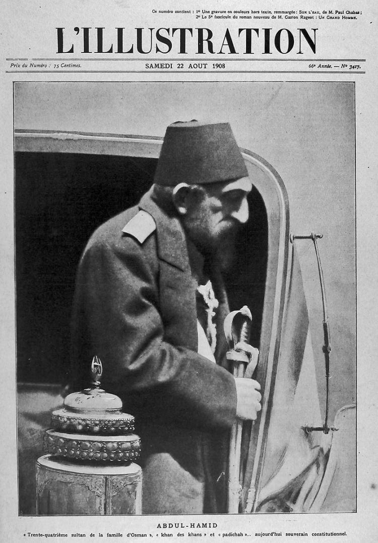 <p>II. Abdülhamit. Dergi kapağında</p>