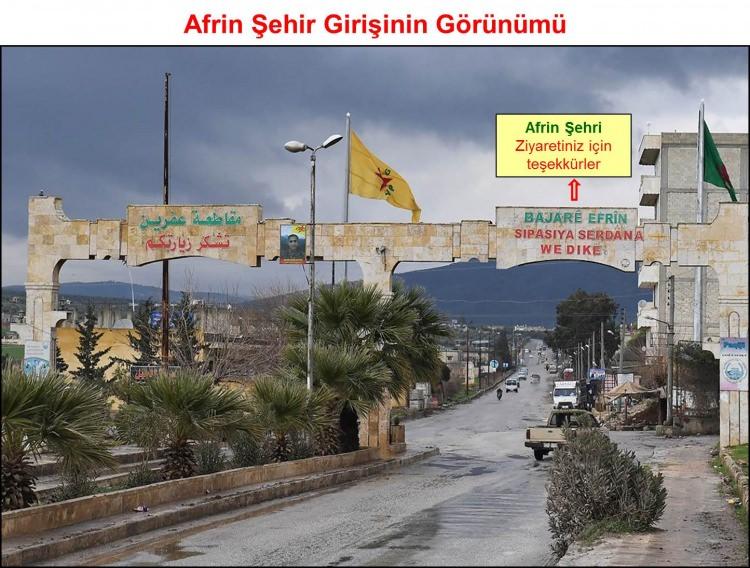 <p><strong>TERÖRİSTLER AFRİN'E PAÇAVRALARINI ASTI</strong></p>

<p><br />
Terör örgütü mensuplarının, Afrin ilçe merkezine astıkları paçavralar ve sözde örgüt mensuplarının fotoğraflarıyla Suriye'ye ait olan bu şehri, "sözde kanton yapılanmasına aitmiş gibi" gösterme çabasında olduğu değerlendirildi.</p>
