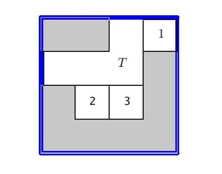 <p>1,2,3 ve T ayrı ayrı parçalar ve gri alanların boş olduğunu düşünürsek. 5 hamlede 'T' parçasını sağ alt köşeye getirebilir misiniz? </p>

<p> </p>
