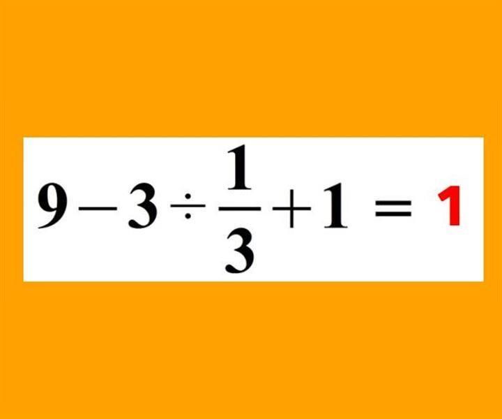 <p>Kural gereği; 3/(1/3) = 3 x (3/1) 2. Adım: 9 - 3 x 3 + 1 ve ardından 9 - 9 + 1 = 1 </p>

<p> </p>

<p> </p>

