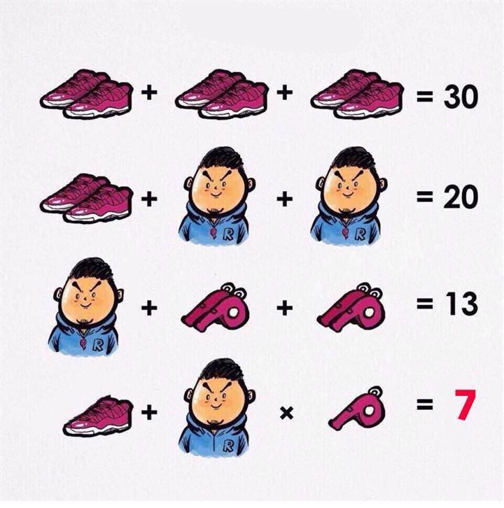 <p>Bir çift spor ayakkabı = 10 , Boynunda düdük taşıyan çocuk = 5, İki çentikli düdük = 4 VE Tek spor ayakkabı = 5, Düdük taşımayan çocuk = 5-4 = 1, Tek çentikli düdük = 2 Böylelikle, 5+1x2 = 7 </p>
<p> </p>