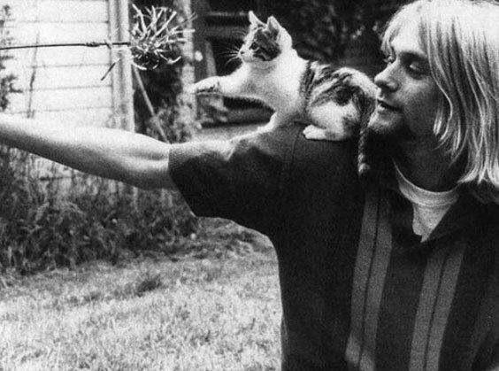 <p>Kurt Cobain ve kedisi.</p>

<p> </p>
