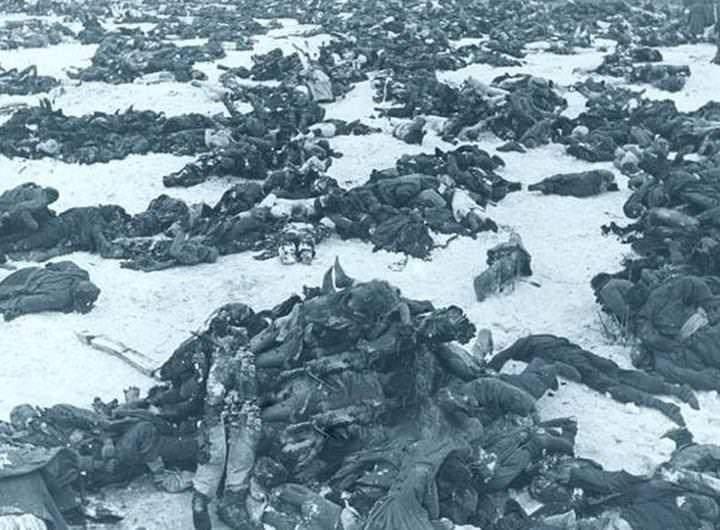 <p>Stalingrad kuşatmasında ölen Nazi askerleri (1943)</p>
