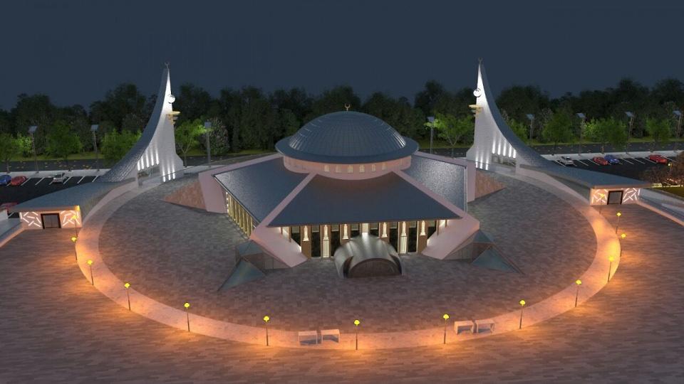 <p>İnşallah tamamlandığı zaman şehrimizin önemli bir ihtiyacını da bu projede karşılamış olacağız. Ay-yıldızlı formda yapılan bir cami Türkiye'de de yok, dünyada da yok, bu anlamda ilk. Bu proje ay yıldızlı formda yapılmış ilk proje."</p>