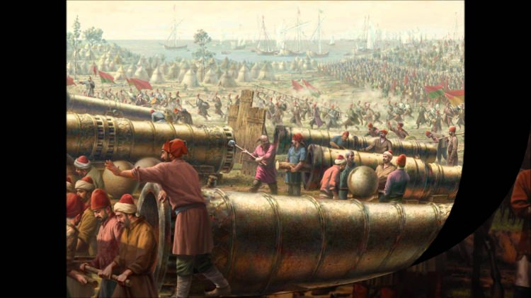 <p>Haliç’e girmeden İstanbul’un fethedilmeyeceğini anlayan Sultan II.Mehmet, Tophane’den Kasımpaşa’ya kadar kızaklar döşetti.</p>

<p>Gemilerin, kızakların üzerinden kaydırılabilmesi için, Galata Cenevizlilerinden zeytinyağı, domuzyağı ve sade yağ alınarak kızaklar yağlandı. 21-22 Nisan gecesi 67 parça Osmanlı gemisi bu kızaklardan kaydırılarak Haliç’e indirildi. Haliç`e yağlı kızaklarla indirdiği gemilerle surlara saldırdı.</p>

<p>​</p>
