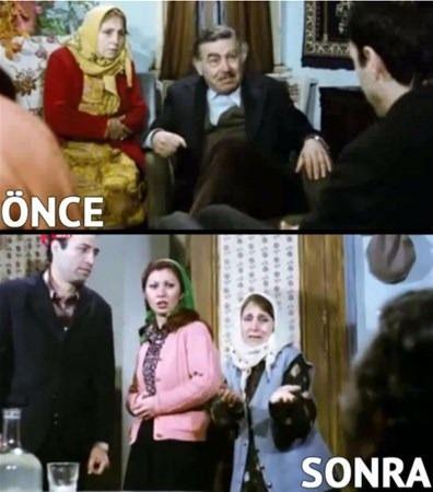 <p>Başrolünü Kemal Sunal'ın üstlendiği filmin bir sahnesinde kadın oyuncunun kıyafeti saniyeler içinde tepeden tırnağa değişiyor. </p>
<p> </p>