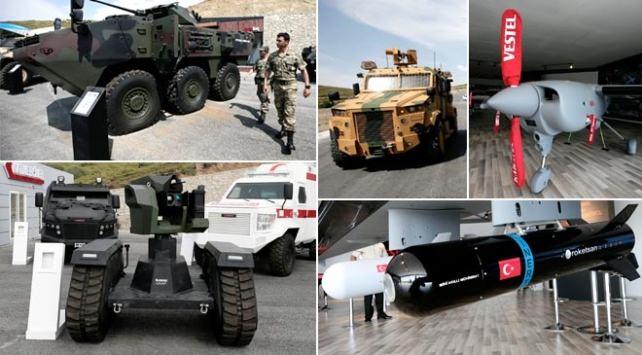 <p>2002 yılında savunma sanayiinde yerli üretim oranı Türk Silahlı Kuvvetleri’nin (TSK) ihtiyaçlarının sadece yüzde 24’ünü karşılarken bugün ulaşılan rakam yüzde 60’lar düzeyinde. 2023 hedefinde yerli üretim oranını en az yüzde 80’e çıkarmak var.</p>
<p> </p>