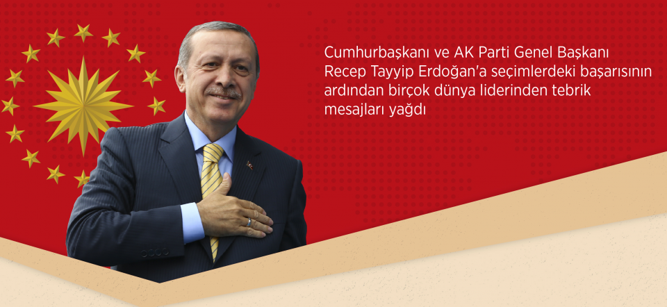 <p>Cumhurbaşkanı ve AK Parti Genel Başkanı Recep Tayyip Erdoğan'ın seçimdeki zaferinin ardından dünyanın bir çok ülkesinden tebrik geldi. 61'i devlet ve hükümet başkanı seviyesinde olmak üzere 56 ülkeden liderler ve dışişleri bakanları, Erdoğan'ın seçimlerdeki başarısını kutladı. İşte Erdoğan'ı arayan liderler...</p>
