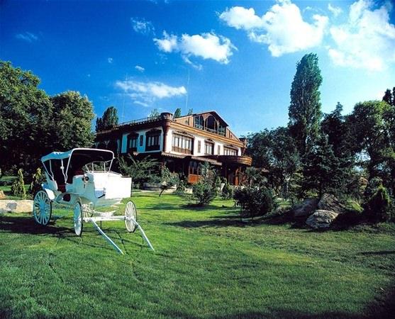 <p>Çiftlik evinin ön bahçesi ve fayton</p>

<p> </p>

