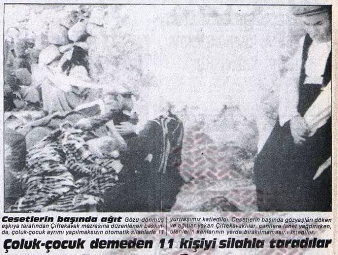 <p><strong>21 EYLÜL</strong></p>
<p>Şırnak'ın Güneyce köyü Çiftekavak mezrasında, 4'ü çocuk 11 kişi katledildi</p>