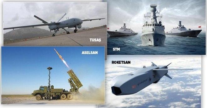 <p><strong>Savunma devleri arasında 4 Türk</strong></p>
<p>Savunma sanayiinde ürettiği silah sistemleri ve ürünleri farklı ülkelere ihraç eden Türkiye’nin, 2002’de dünyanın en büyük savunma şirketleri arasında tek bir savunma firması bulunmuyordu. Türkiye, 2018’de bu listeye dört firmasını sokabilme başarısı gösterdi. Dünyanın en prestijli savunma sanayisi listesi kabul edilen, “Defense News Top 100”de ASELSAN 55, TUSAŞ 64, ROKETSAN 96 ve STM 97. sırada yer aldı.</p>