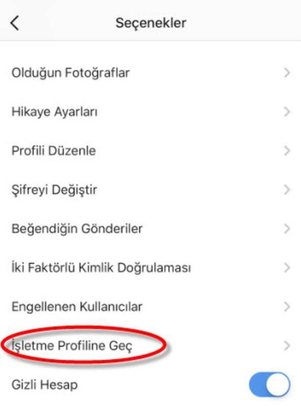 <p>Öncelikle bir dizi ayar yapmanız gerekiyor. İlk olarak Ayarlar'a girin ve İşletme Profiline Geç'i seçin.</p>

<p> </p>
