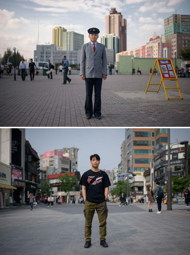 <p>Kuzey Koreli üniversite öğrencisi Pyongyang'da (yukarıda) ve Güney Koreli üniversite öğrencisi Seul'da (aşağıda)</p>
