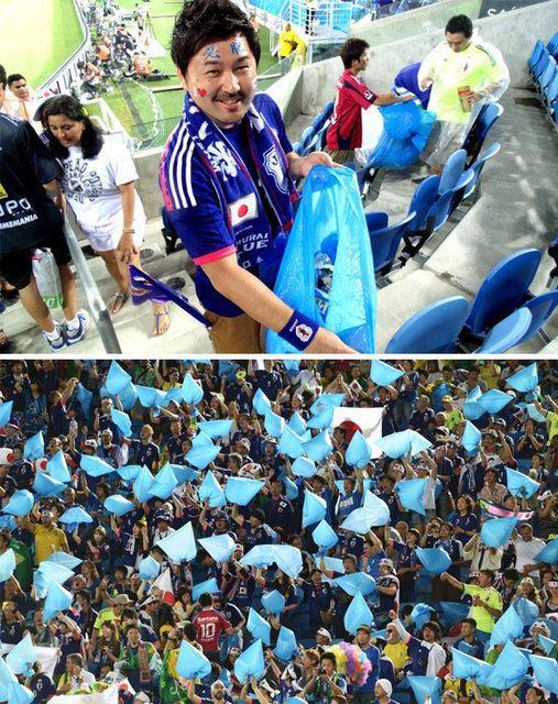 <p>Japonlar 2014 FIFA Dünya Kupası maçı sonrası stadı temizliyor. </p>
<p> </p>