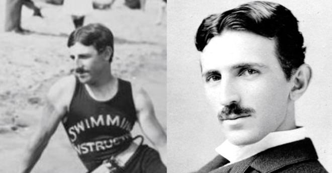 <p>Fotoğrafın çekildiği tarihte Tesla, icat ettiği uzaktan kumandalı deniz taşıtının patentini almakla meşgul. TinEye'da yapılan görsel aramayla, fotoğrafın çekim yeri ve tarihinin "Midland Beach – 1898" olduğu ortaya çıkıyor. Snopes adlı internet sitesinde fotoğrafın Tesla'ya ait olduğu iddiasının doğru olmadığı belirtilirken. Tesla'nın 1896 yılına ait bir fotoğrafını ve eğitmenin fotoğrafını kıyaslayarak farklılıkları ortaya koyuyor. Saç ve kulak yapılarından bu iki kişinin asla aynı olamayacağı ortaya konmuş oluyor.</p>
