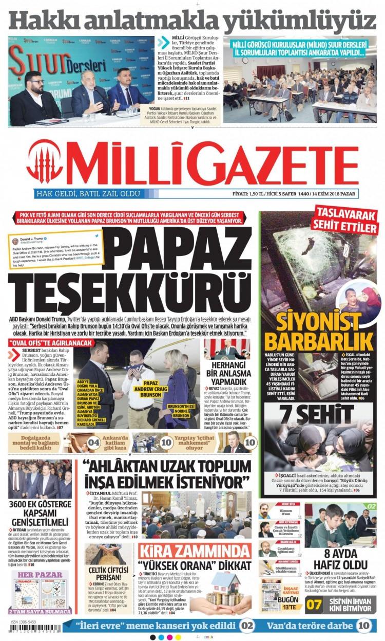 <p><strong>Milli Gazete</strong></p>
