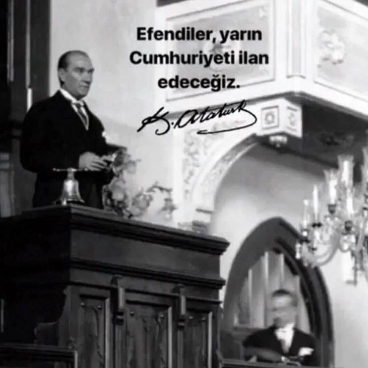 <p><strong>FUNDA ARAR</strong></p>

<p>"Cumhuriyet’in ilanının 95. yılı ve Cumhuriyet Bayramı kutlu olsun"</p>
