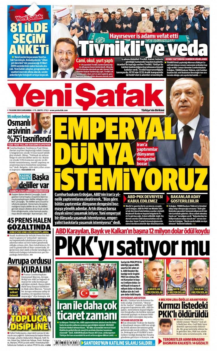 <p><strong>YENİ ŞAFAK</strong></p>
