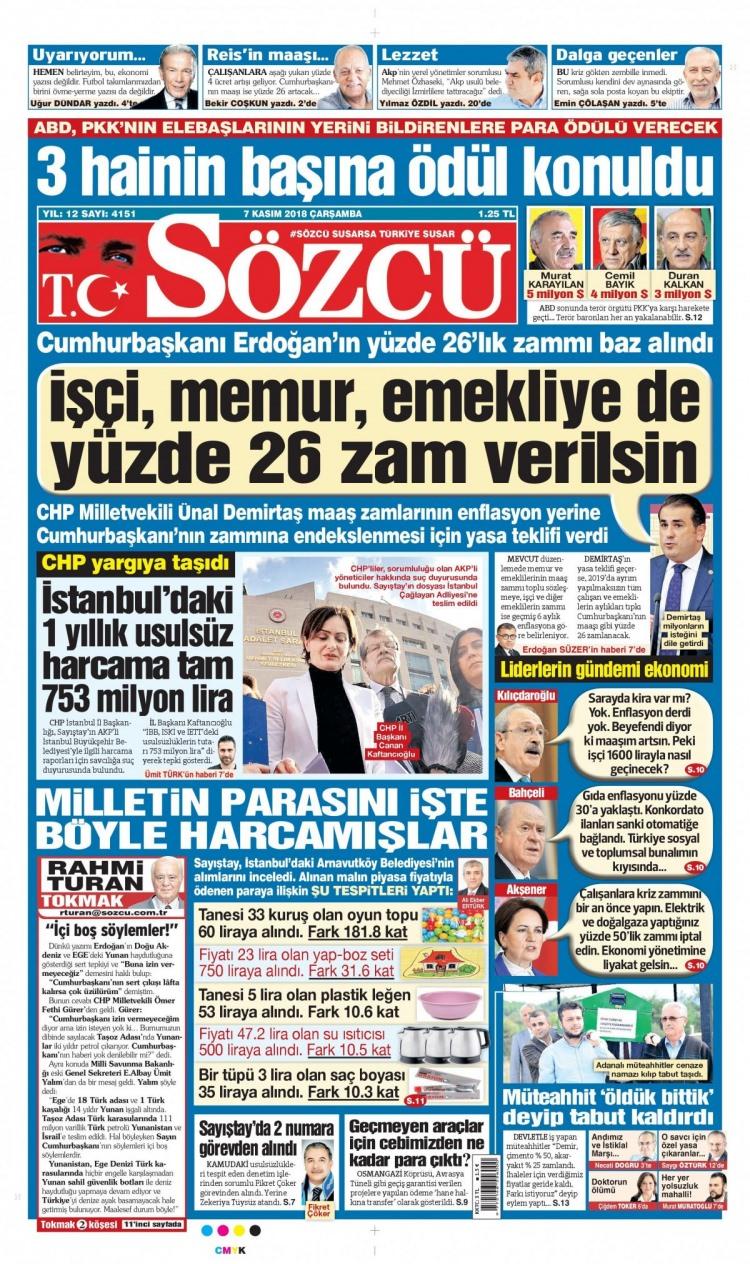 <p><strong>SÖZCÜ</strong></p>
