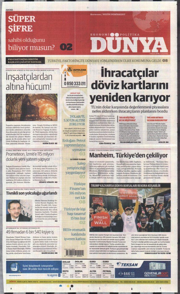 <p><strong>DÜNYA</strong></p>
