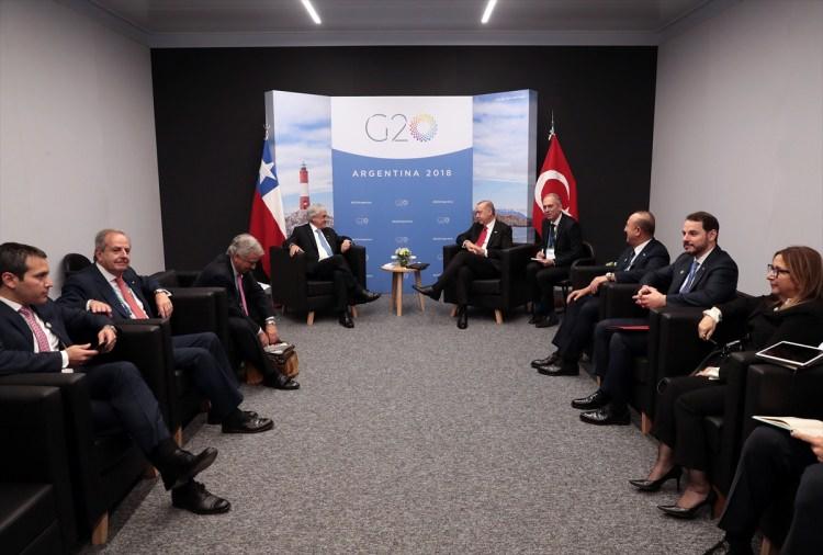 <p>Cumhurbaşkanı Erdoğan ve Şili Devlet Başkanı Sebastian Pinera görüşmesi</p>