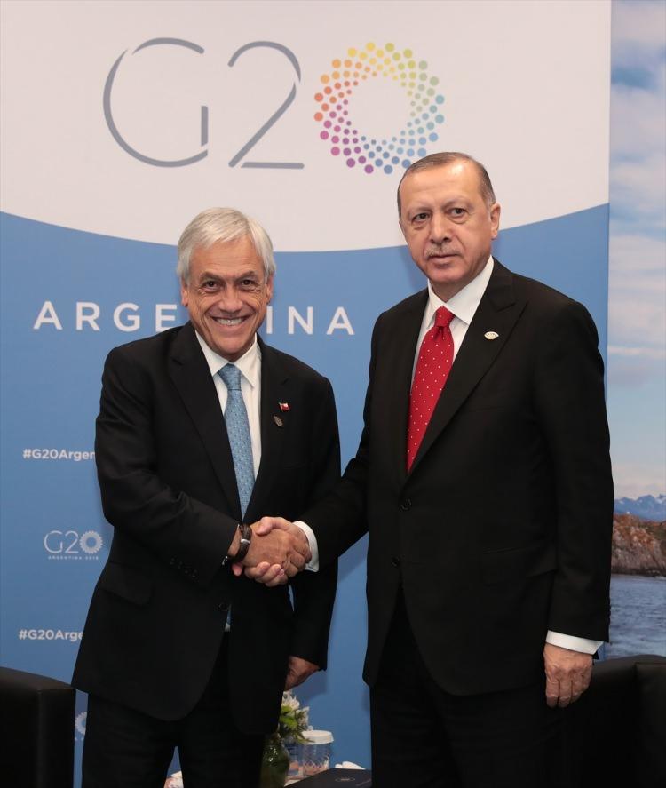<p>Cumhurbaşkanı Erdoğan ve Şili Devlet Başkanı Sebastian Pinera görüşmesi</p>